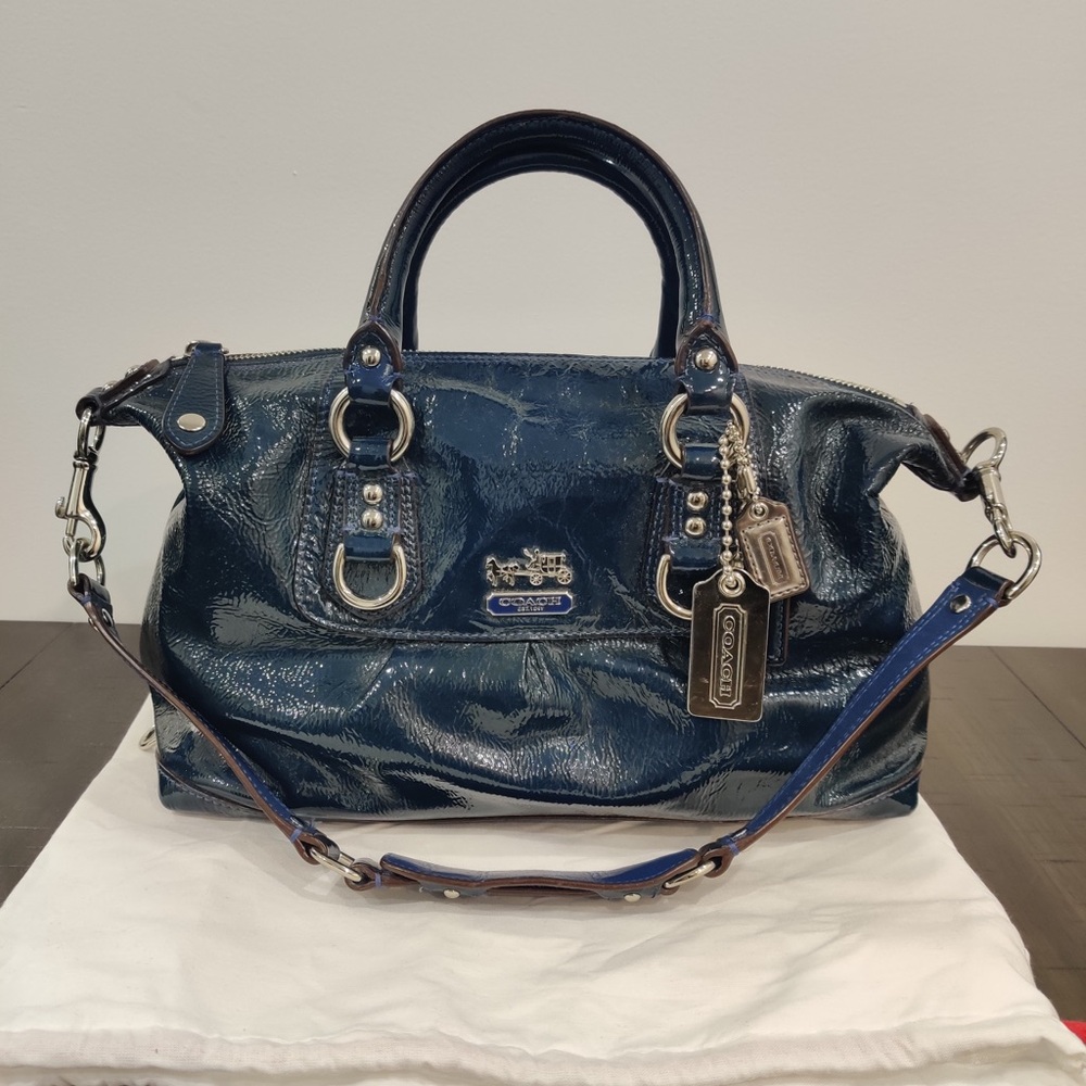 Coach Vintage Blue Patent Leather Handbag